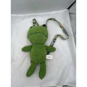 Frog Green Plush JHWH Backpack Bag Stuffed Animal Small Pocket